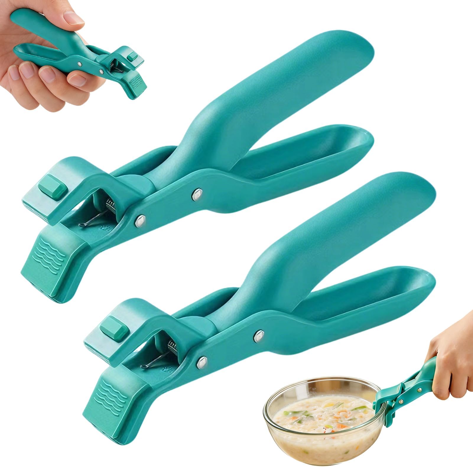 2 Pcs Multi-Function Anti-Scald Bowl Clip,Hot Plate Gripper,Silicone Anti Hot Plate Holder,Anti Scald Bowl Holder Clip,Plate Gripper,Bowl Holder For Air Fryer, Food Steamer, Oven, Microwave(Green)