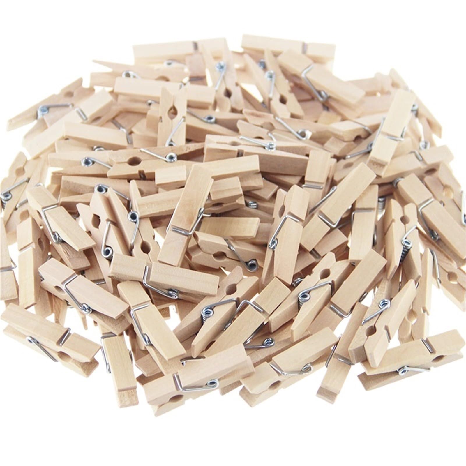 200Pcs Mini Wooden Clips DTY Craft Supplies Wood For Photo Paper Peg Postcard Wedding Decor For Colthes(7.2cm 200pcs)