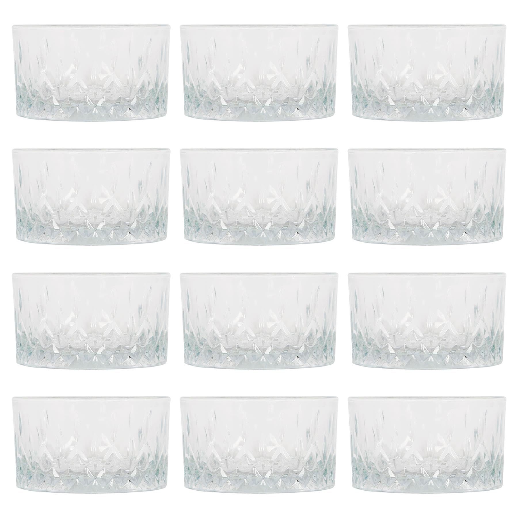 Lav Transparent 12X Clear 9.5Cm Odin Glass Snack Bowls - Small Kitchen Party Dessert Food Fruit Sweet Nibbles Serving Dip Sauce Tapas Dishes Set