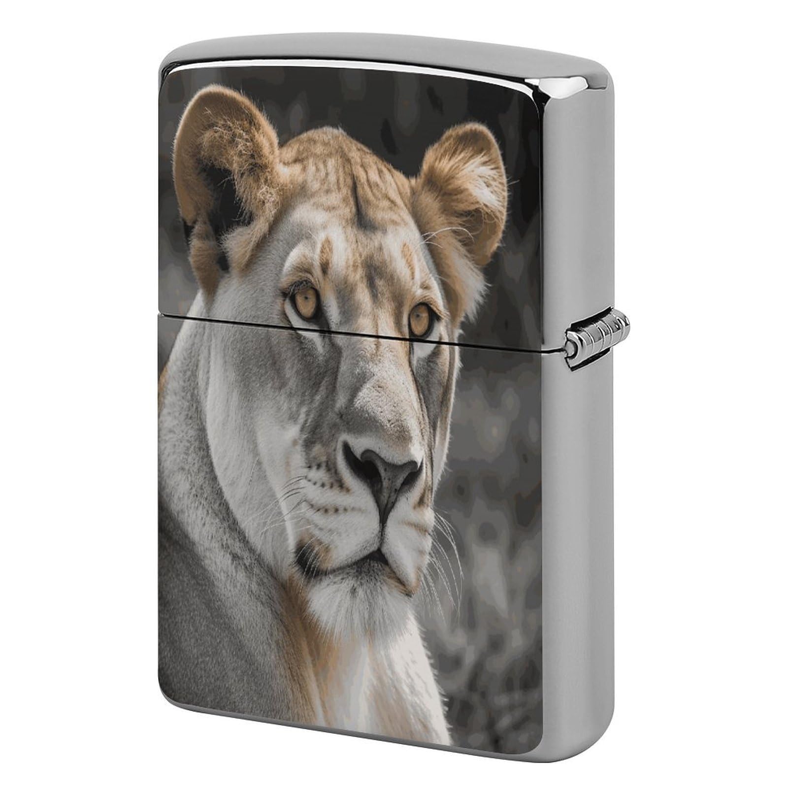 Fekiloot Style Lioness With Blue Green Eyes Lighter Case Cover Lighter Holder