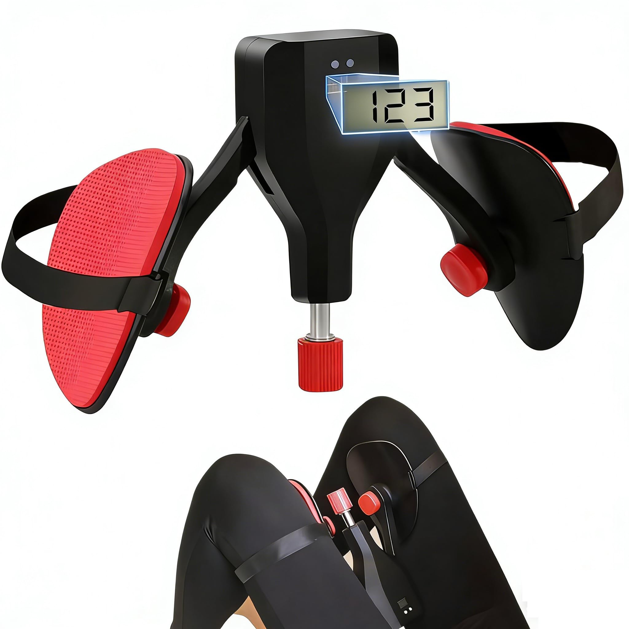 Thigh Master Kegel Trainer Pelvic Floor Strengthening Device Hip Trainer Smart Counting EVA Soft Rubber Adjustable Resistance Inner Thigh Exercise Fitness Equipment Training Women Men Home Gym Yoga