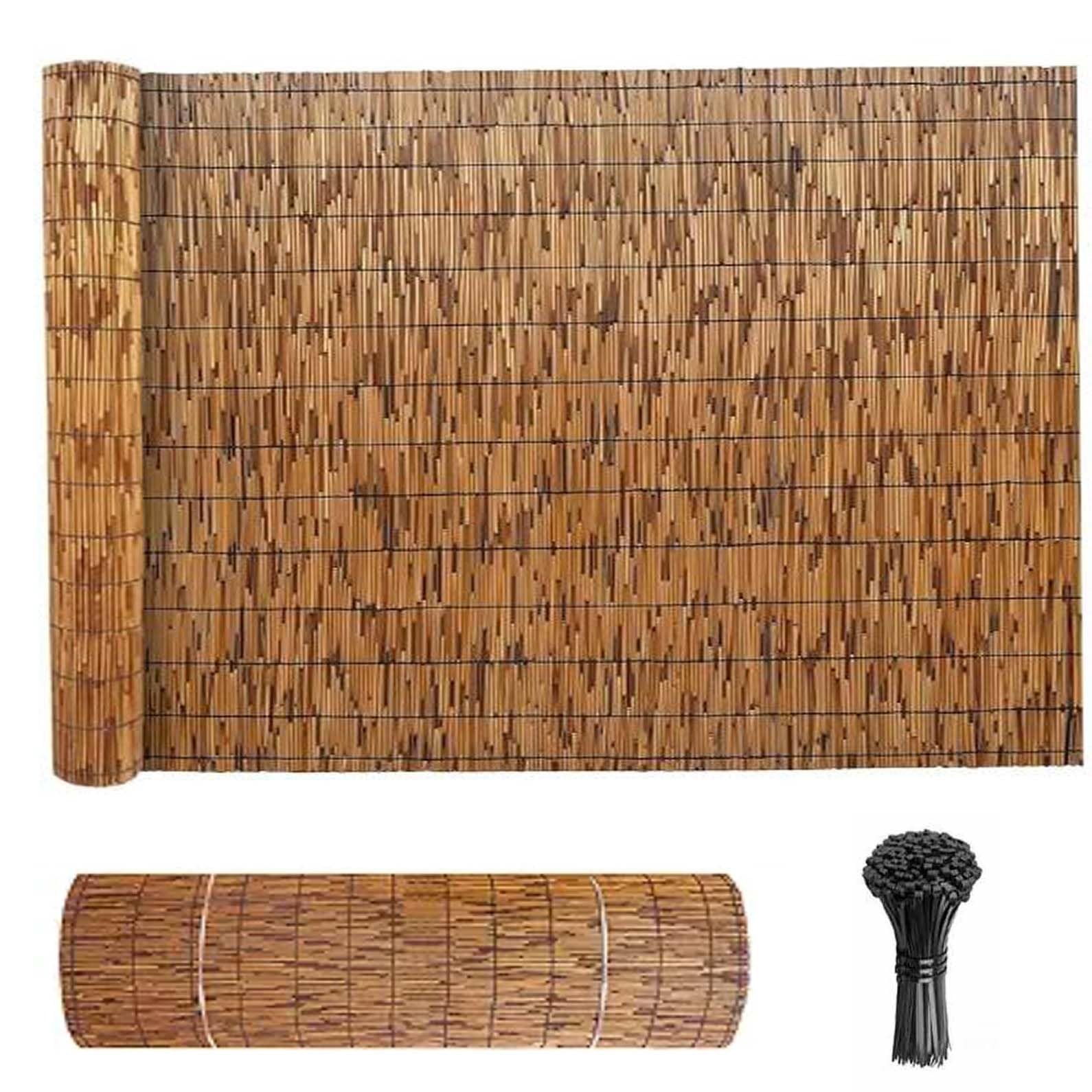 Natural ReedFencing 2ft 3ft 4ft 5ft 6ft High,ReedFence Roll Privacy Fence Bamboo Fencing,Balcony Privacy Fence Bamboo ReedFencing for Outdoor Backyard