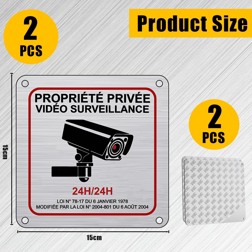 flintronic Señal de seguridad en francés – 2 unidades 15 x 15 cm