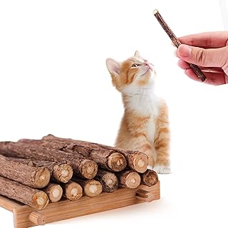 Rocendlor 24PCS/Pack Silvervine Cat Chew Sticks, Natural Cat Toys, Chew Toys for Kittens Kitty Cats, Matatabi Sticks, Teeth Cleaning Toys