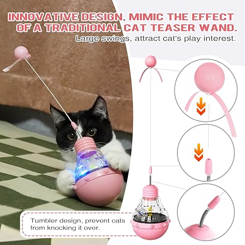 Miniatura 3 de Juguete interactivo para gatos de interior, dispensador de alimentador lento para gatos, pérdida de peso, diseño de vaso de juguete para gatos que