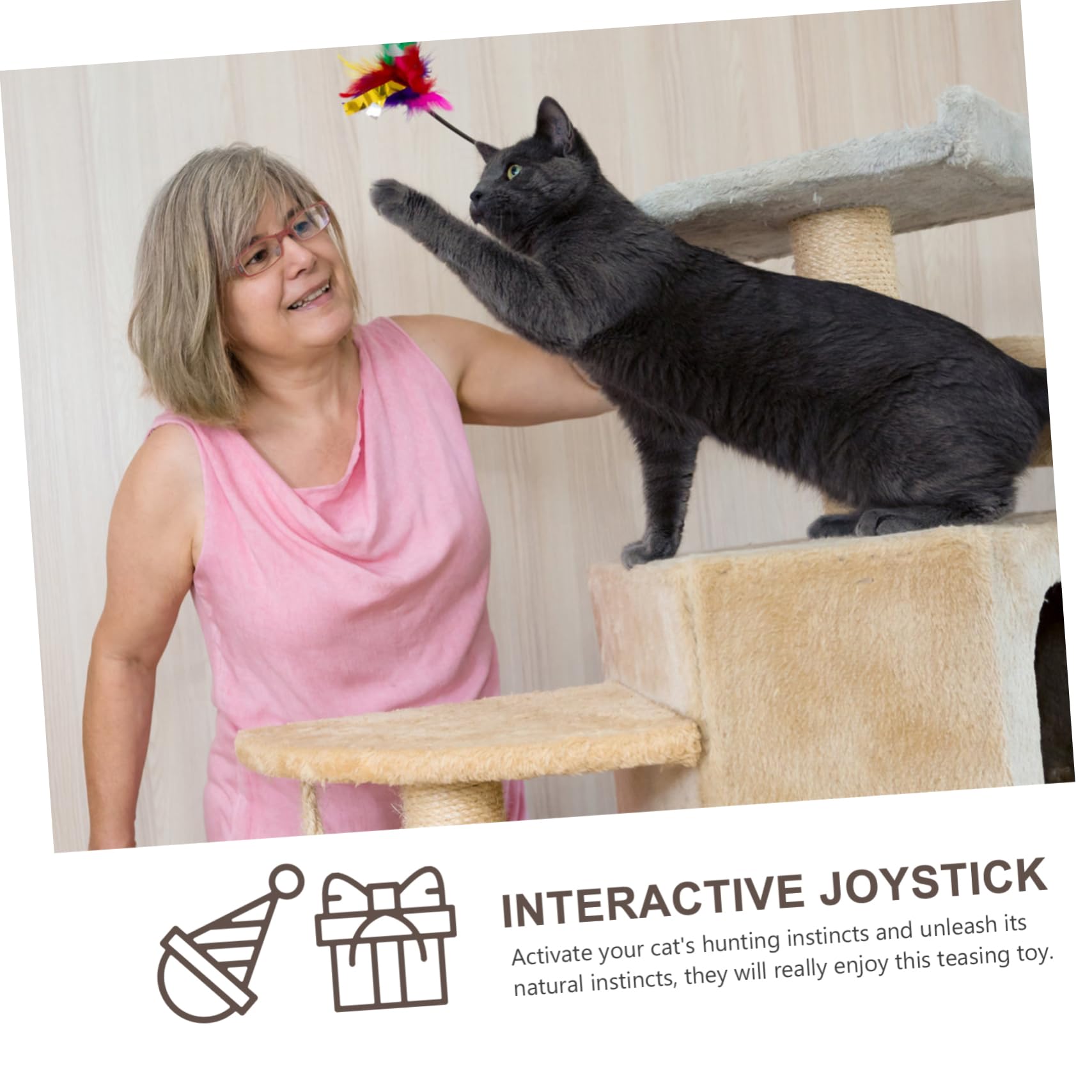 VANZACK 24stücke Teiliges Interaktive Katzenangel Mit Saugnapf Federteaser Und Glöckchen Spielzeug Aktivität Und Für Katzen
