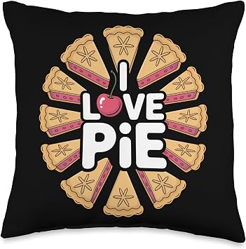 I Love Pie Cherry Dessert Fan Fun Throw Pillow