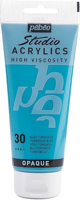Pébéo - Studio Acrylics Fine Acrylic - Acrylic Paint - Blue Acrylic - Turquoise Blue, 100 ml