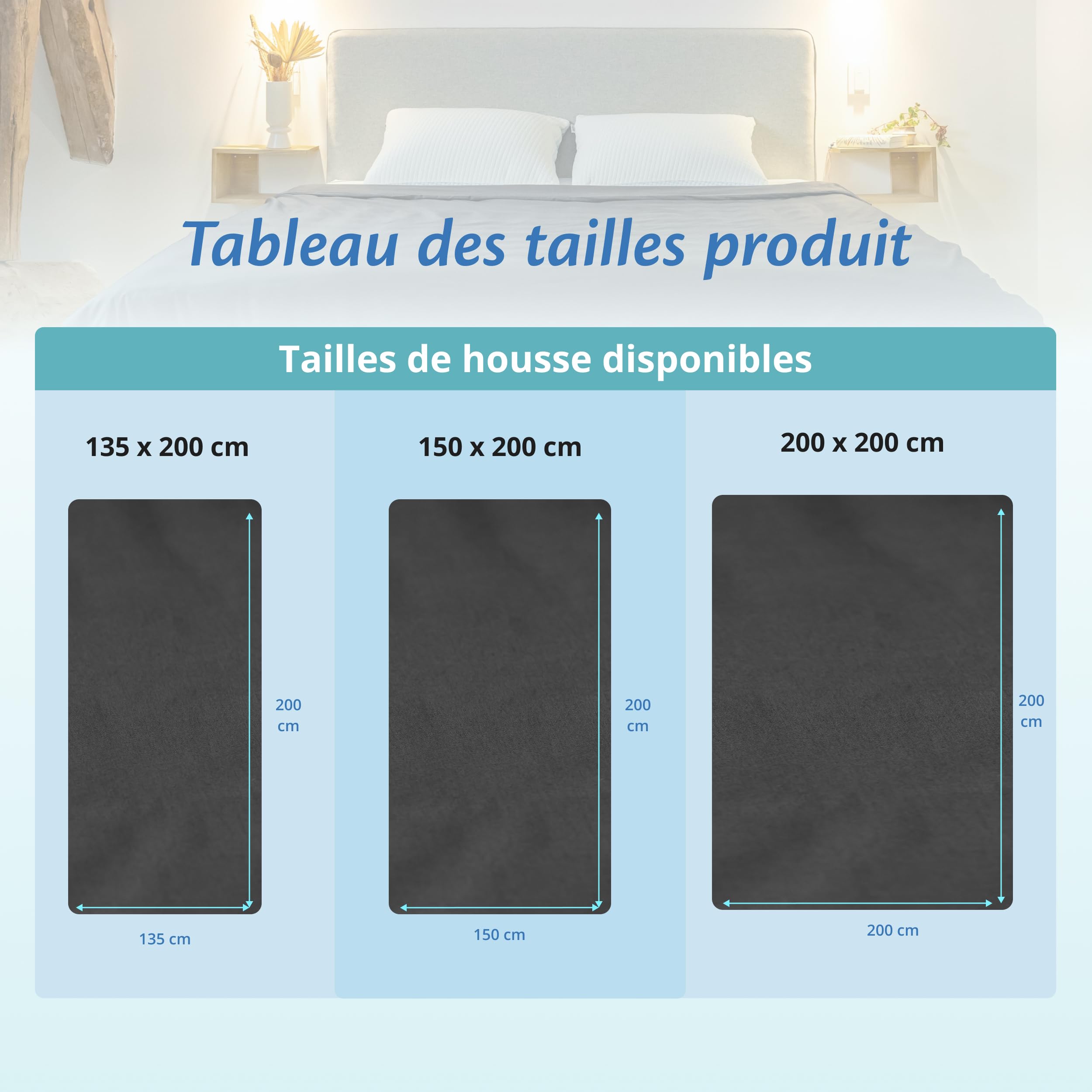 Ella Housse de Couette 150x200 cm pour Couverture Lestée Adulte - 100% Coton - Idéale pour couvertures pondérées de 7 kg et 9 kg - Gris Anthracite