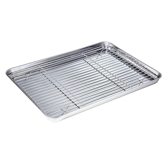 Buy WEZVIX Stainless Steel Baking Sheet with Rack Set Tray Cookie Sheet