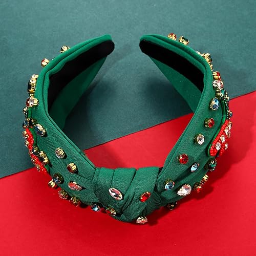 Vista 237 de Diadema de Navidad para mujer, accesorios de Navidad con cuentas, arco de Navidad, copo de nieve, diadema anudada HOHOHO, rojo y verde, perla