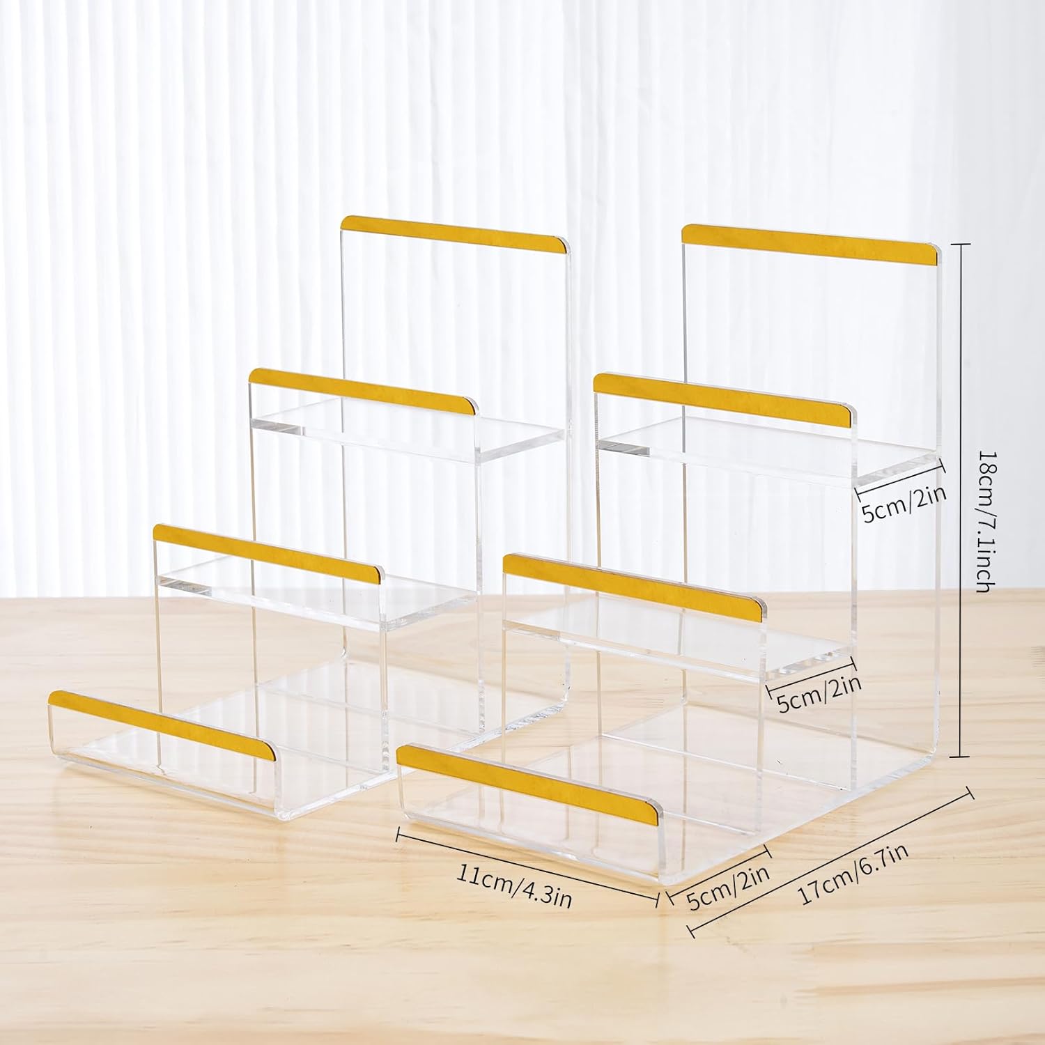 2Pcs Stainless Display Stand and 3Tier Wallet Risers Display Stand
