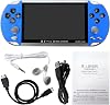 Upgraded New 128Bit 5.1inch X7 Plus Video Game Console Handheld Game Players Double Rocker 8GB Memory Built in 1000 Games MP5 Game Controller Blue