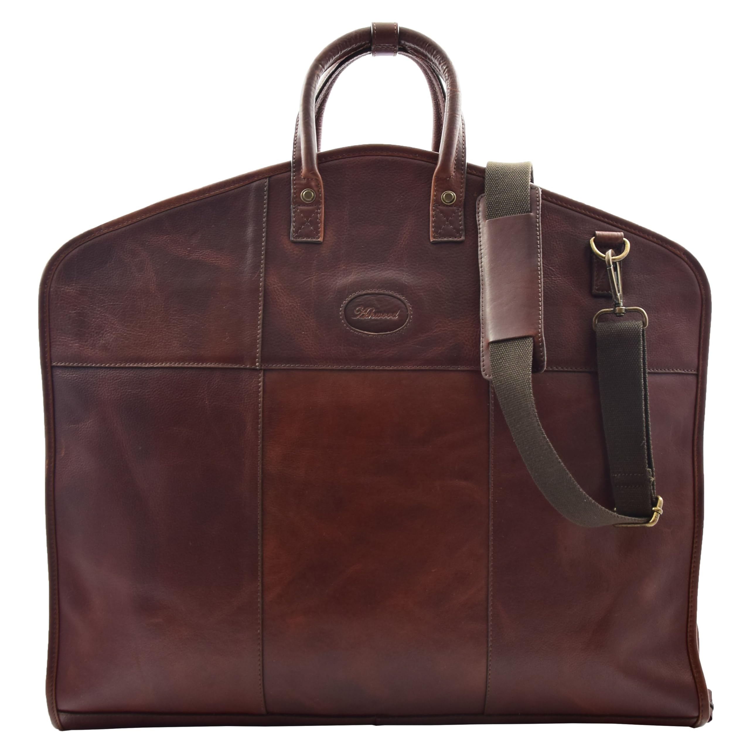 DR613 Kleidertasche, echtes Leder, Braun, braun, Large