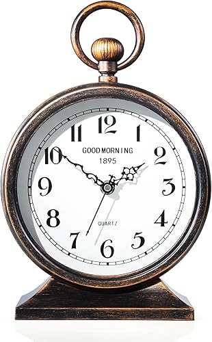 AYRELY Reloj de mesa vintage de 7 pulgadas con asa, reloj de escritorio de metal antiguo que funciona con pilas, reloj de mesa retro para disponible en Yaxa Colombia