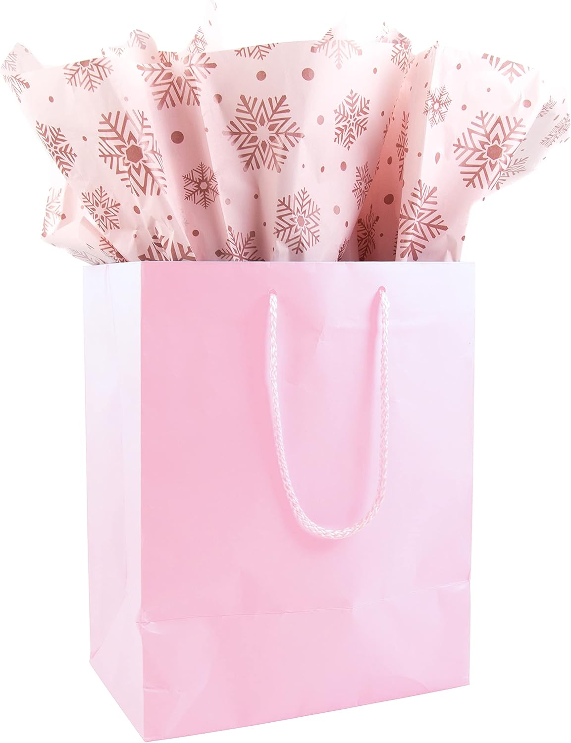 Tissue Paper for Gift Wrapping - 100 Sheets 19.6" x 26" - Rose Gold Snowflakes Christmas Gift Tissue Paper for Shipping - Holiday Gift Paper Tissue - Wrapping Tissue Paper : Everything Else