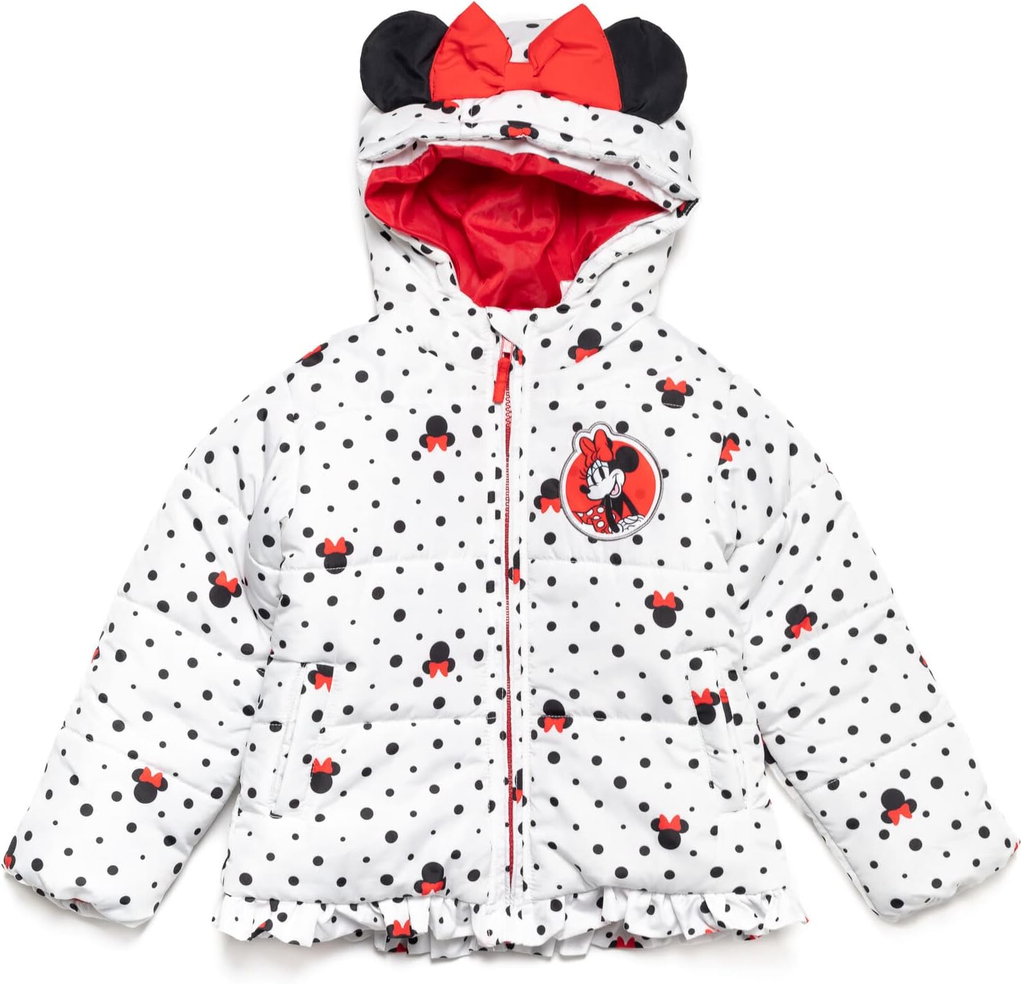 Disney Minnie Mouse Girls Winter Coat Puffer Jacket Toddler to Big Kid Sizes (2T - 8) - Image 4