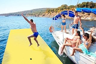 WWANG Tapis d'eau Flottant en Mousse nénuphar Flottant pour Les Loisirs Aquatiques pour Les Lacs, piscines, Coussin de flottaison pour Plage, Tailles Multiples, Jaune