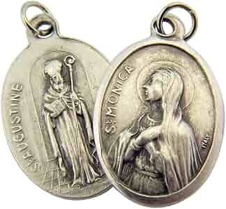 Amazon.com: WJH Silver Toned Base Saint Monica with St Augustine