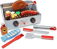 Vista 4 de Melissa & Doug Rotisserie and Grill Wooden Barbecue Play Food Set (24 pcs)