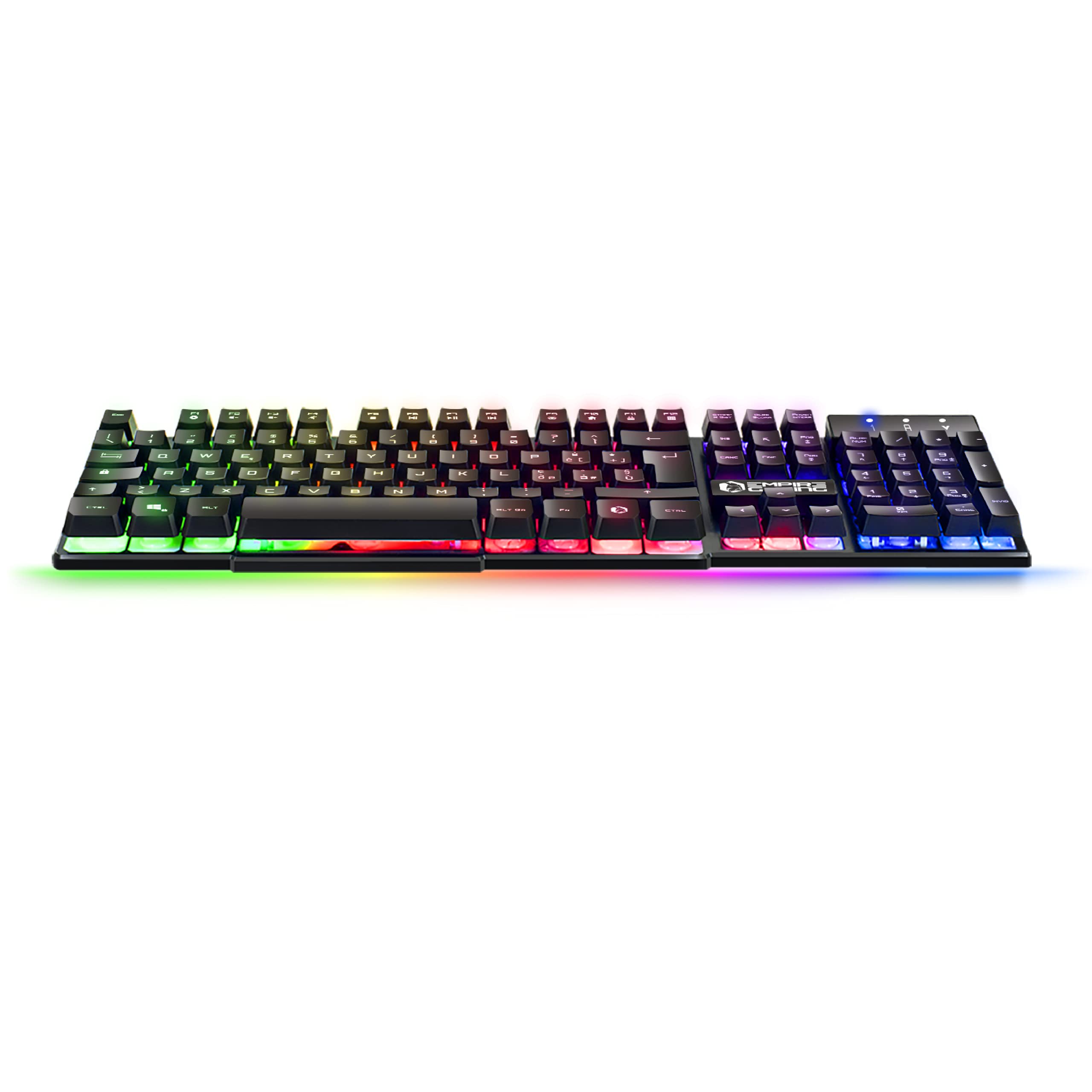 EMPIRE GAMING - Tastiera Gaming K300 QWERTY Italiana -105 Tasti Semimeccanica -Retroilluminazione LED RGB -19 Keys Anti-ghosting -12 Scorciatoie multimediali - USB con Filo