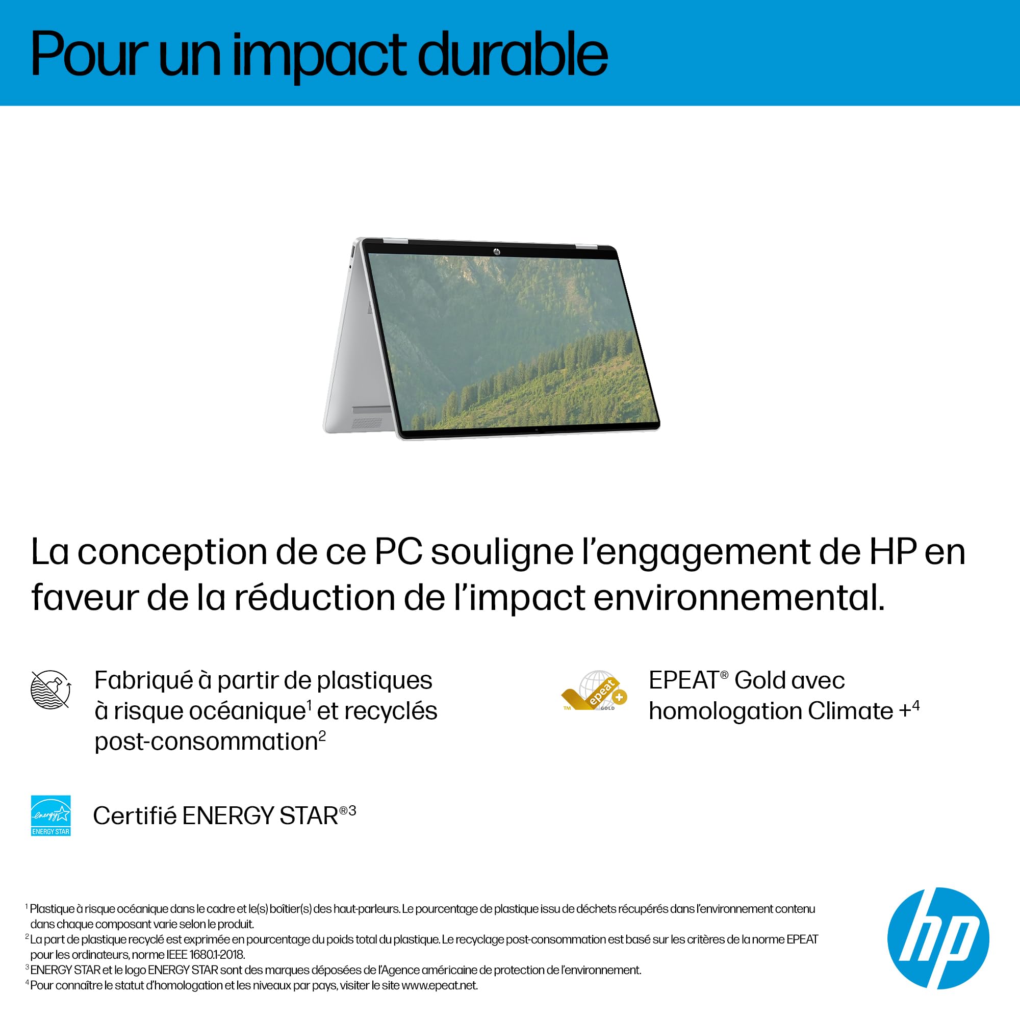 HP Omnibook 5 Flip 14-fp0000sf Ordinateur Portable Convertible 14" WUXGA IPS Tactile, PC Portable (Intel Core i7-1355U, RAM 16 Go, SSD 512 Go, Intel Iris XE, Windows 11), Laptop Argent, AZERTY