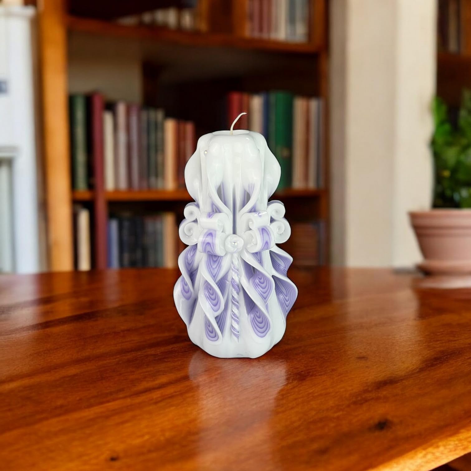 Candela di Design Fatta a Mano, Candela Decorativa Inodore Ø8 x h18 cm, Candela Cilindrica a Combustione Lunga 66 ore, Stoppini in Cotone Senza Fumo, Decorazione Domestica Ideale e Regalo Versatile
