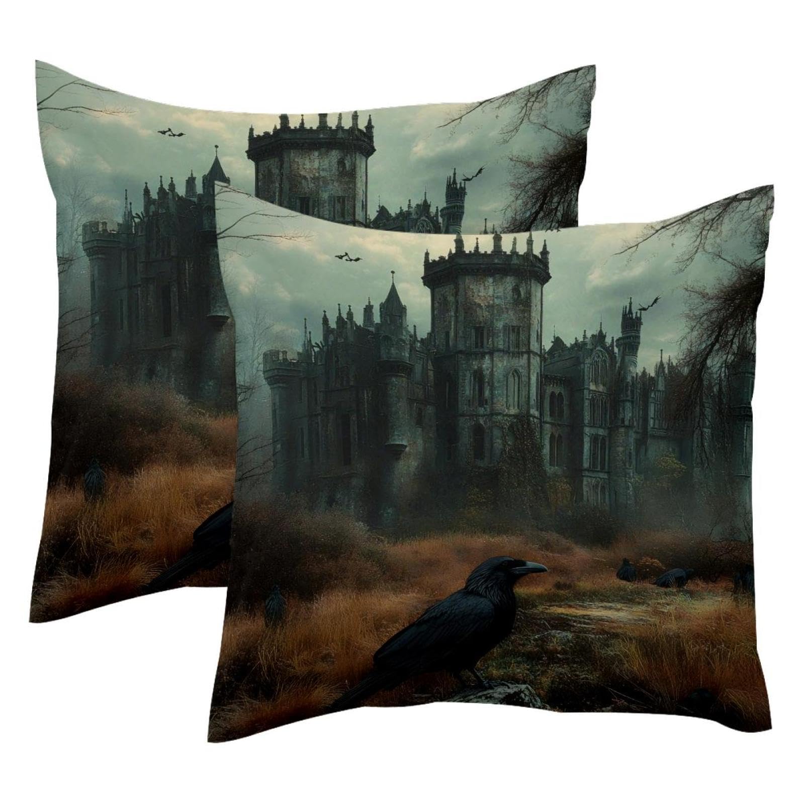 Housse de coussin velours corbeau noir pour ambiance salon cosy