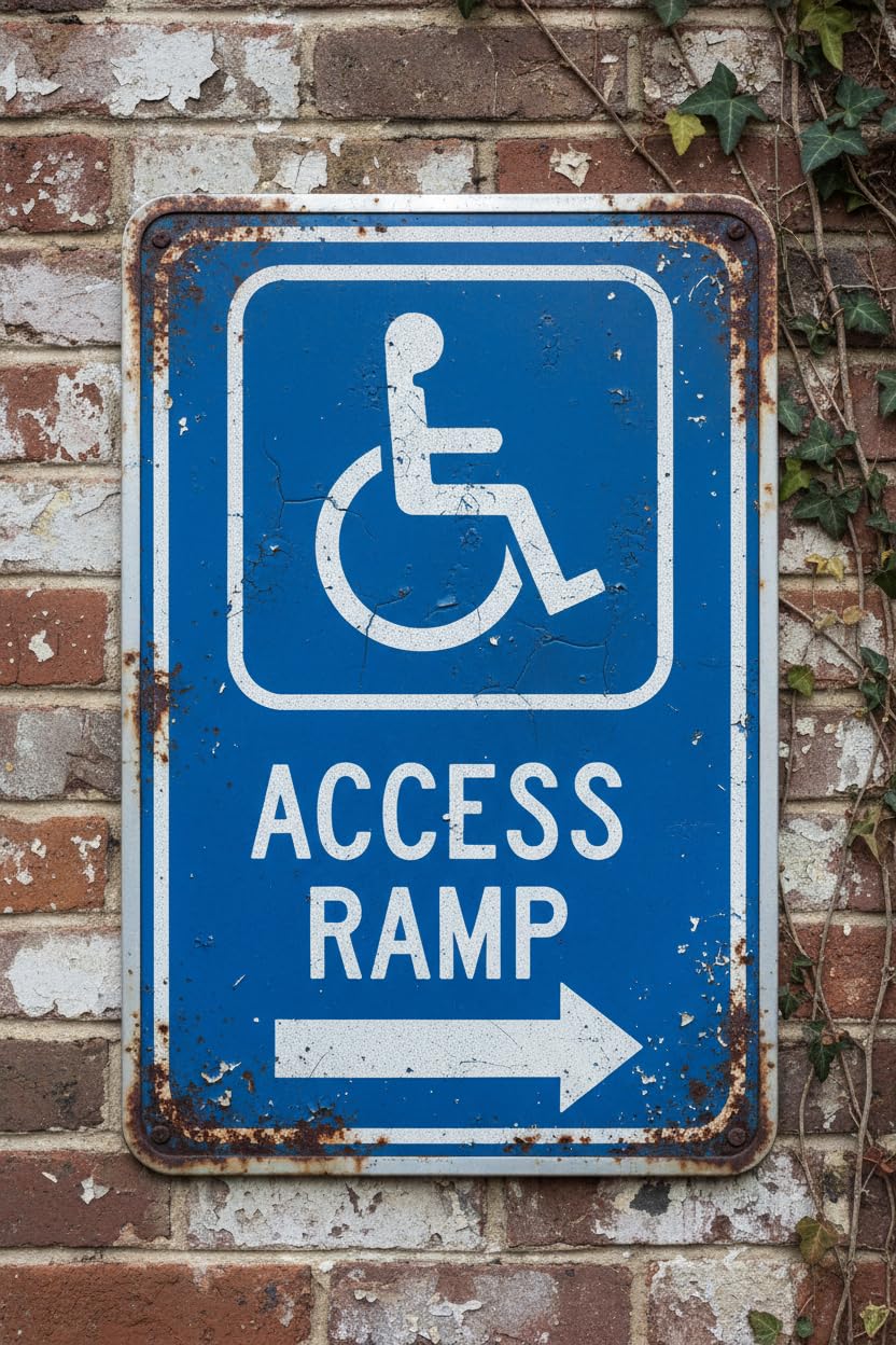 Wall Decor Handicap Access Ramp Direction Arrow Help Right And Left Aluminum Sign 8"x12" Vintage Signs Plates Printed