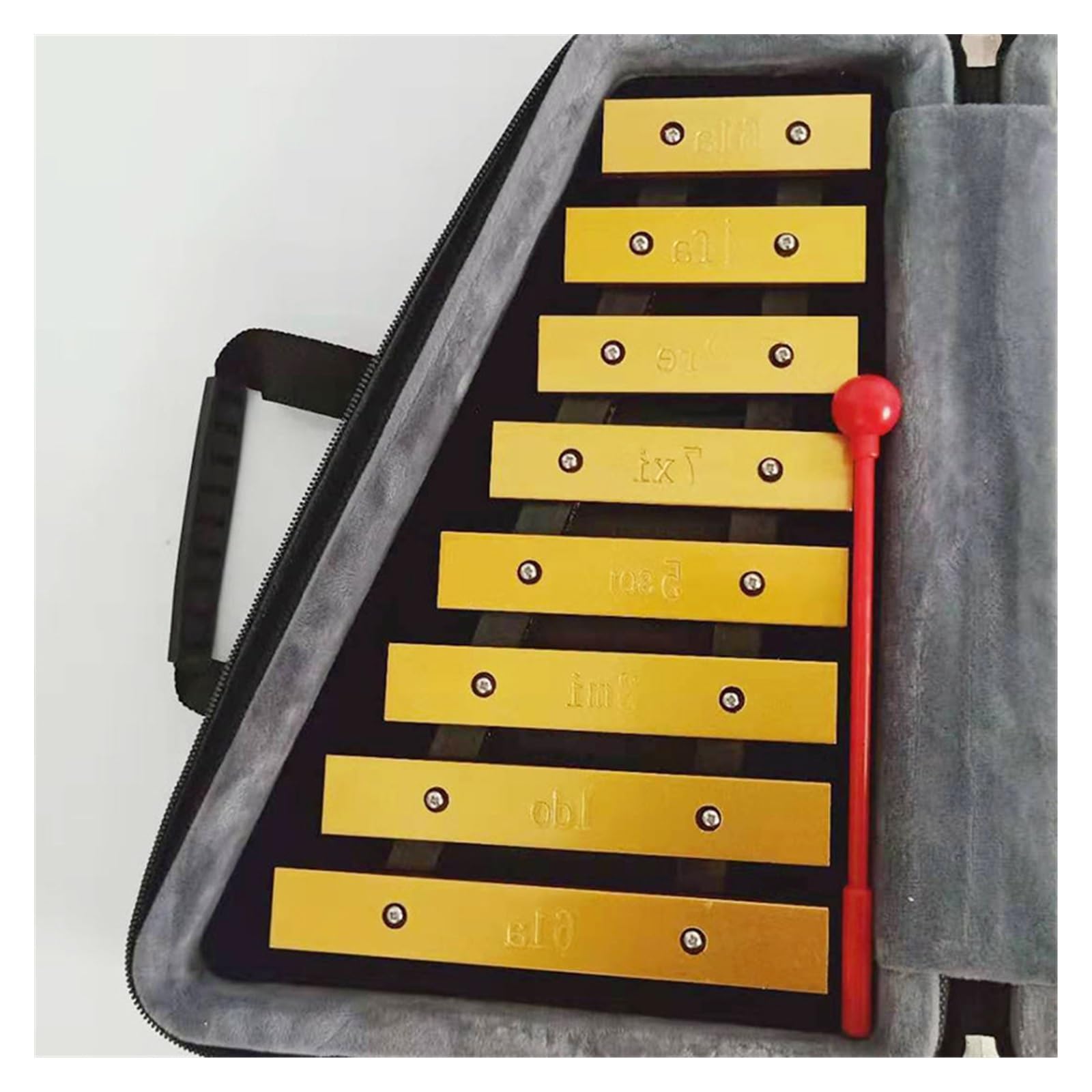 Glockenspiel Instrument à Percussion 16 notes Glockenspiel, plaque en aluminium à Double rangée avec sac