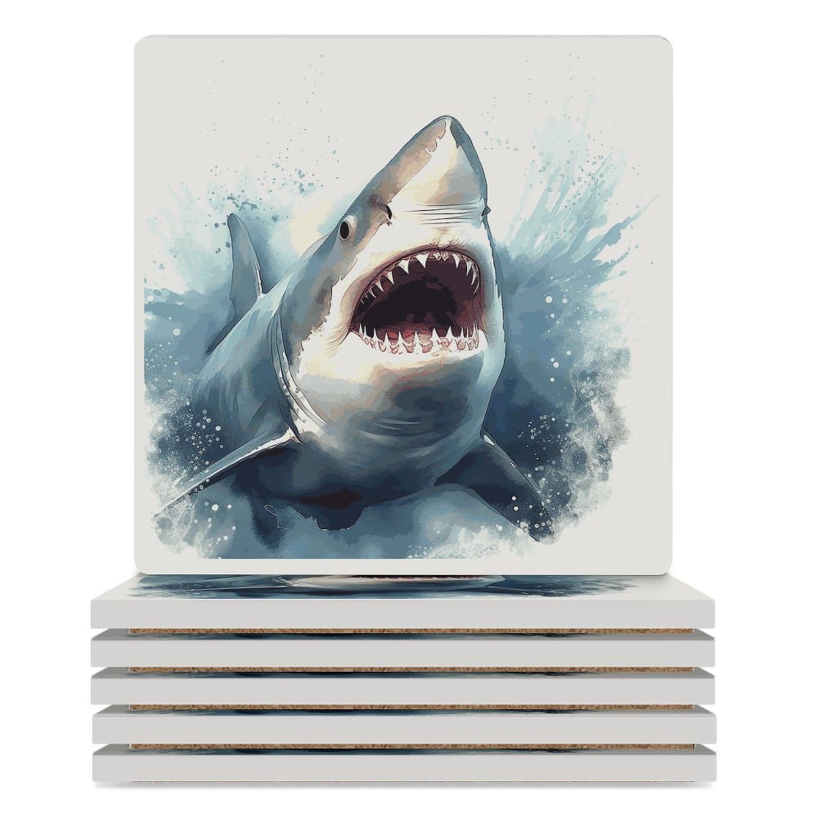 Dessous de verre imprimé requin mer, le cadeau de pendaison de crémaillère idéal
