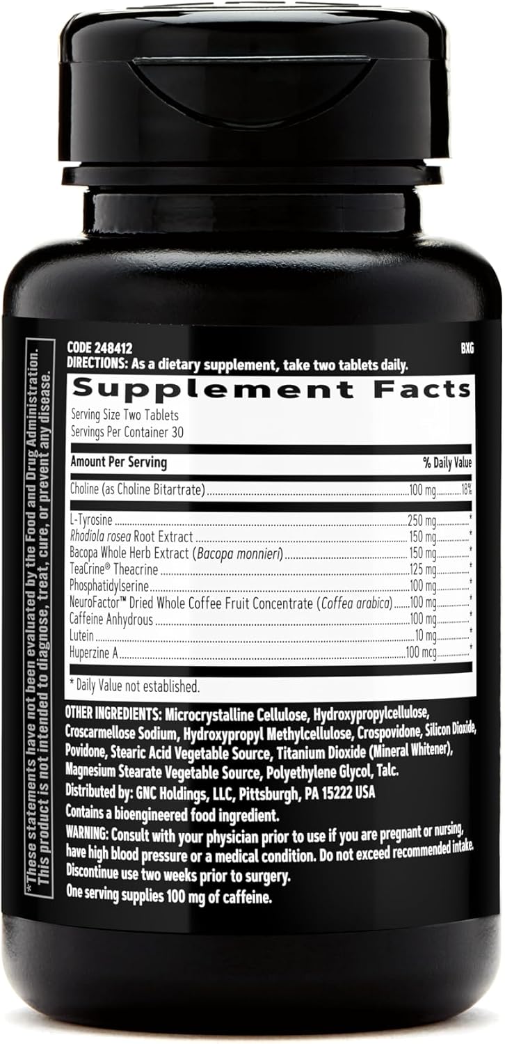 Gnc Amp Amplified Focus, 60 Tablets, Fuels Mental Clarity