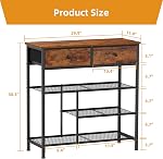 Snughome Raquette de chaussures, 4 Organisateur de rangement de chaussures de niveau avec 2 Tiroirs, étagères de rangement de chaussures avec plateau en bois robuste et étagère en métal, rack de chaussures debout gratuit pour le placard d'entrée