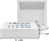 Vista 2 de SRADMO Letrero de madera con texto en inglés «So Fresh So Clean» para niños, decoración de escritorio con texto en inglés «So Fresh So Clean»