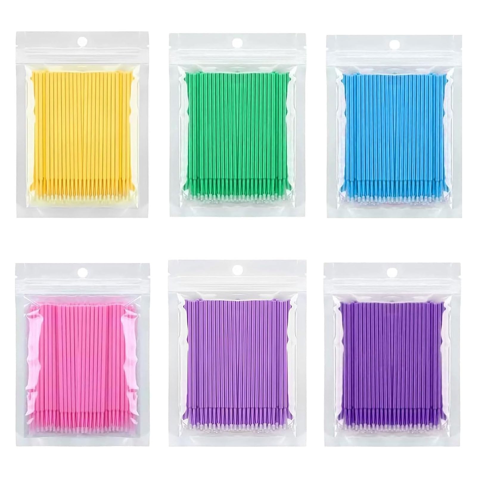 600 PCS Micro Brushes,Micro Applicator Brushes, 6 Color Micro Brush