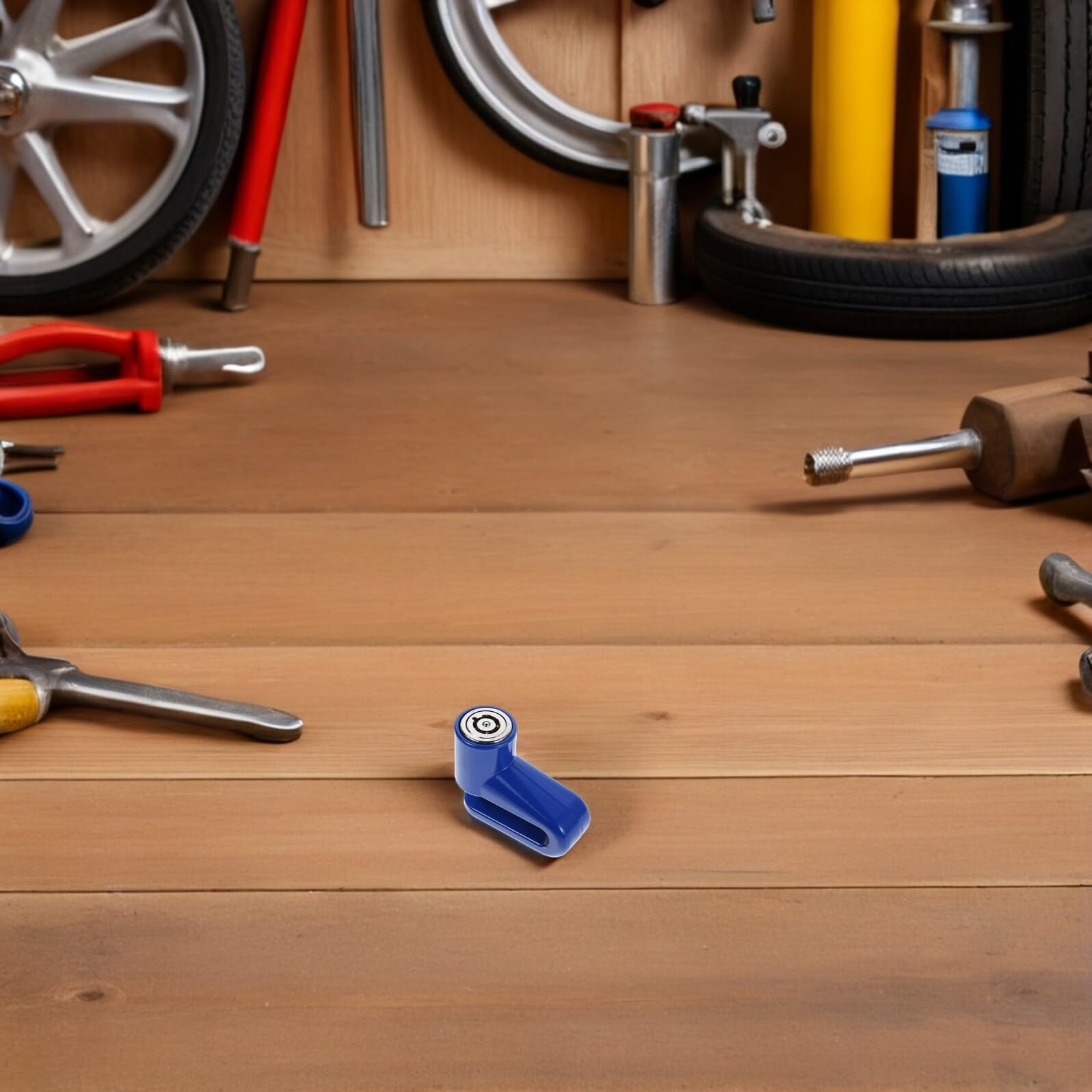 Lucchetto a Disco Antifurto per Freno Bici e Moto, 5 Pezzi Blu | Plastica Leggera, Protezione Antifurto Rinforzata, Uso Esterno, Compatibile Bici da Strada e Mountain Bike