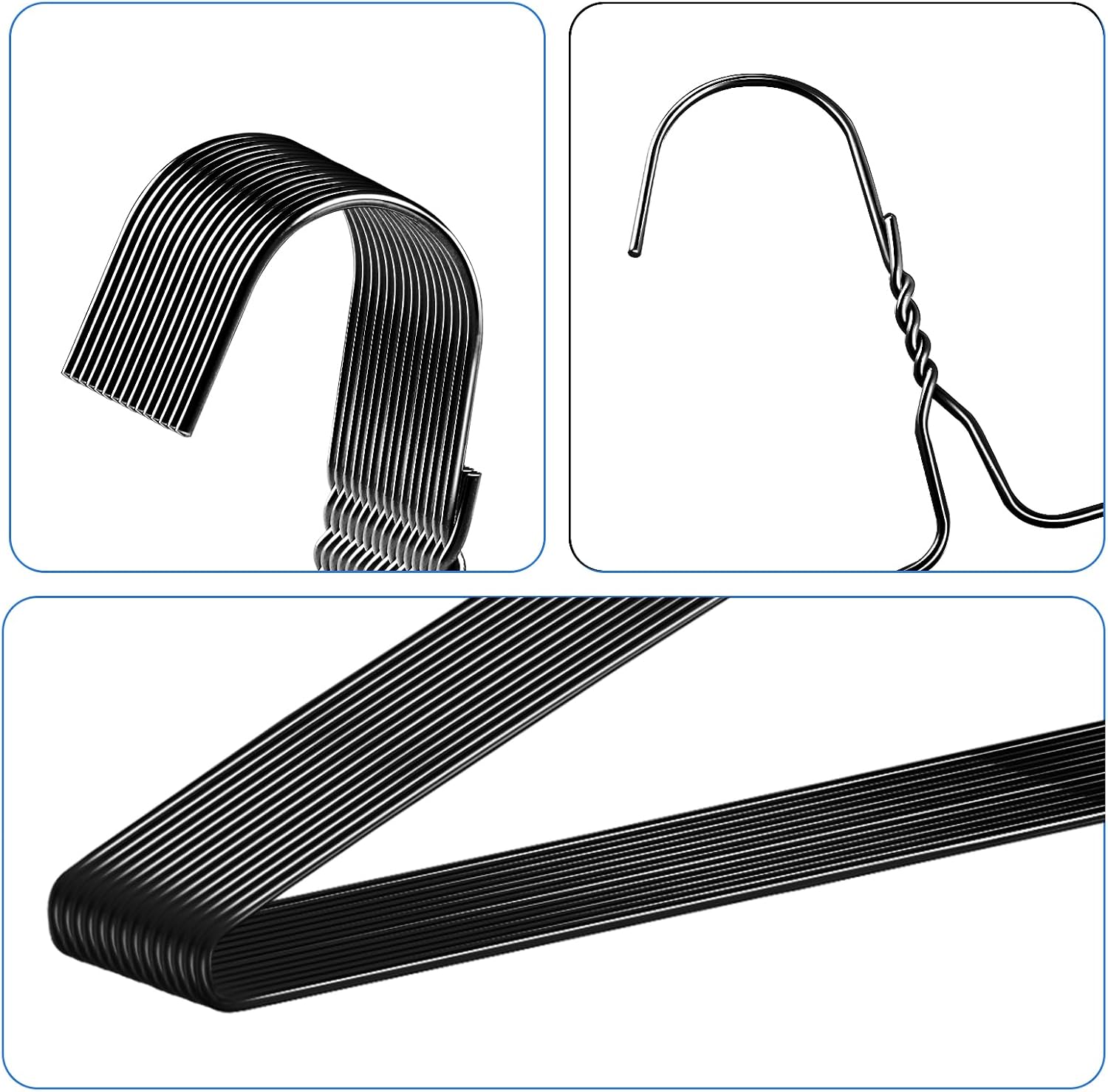 50 Pack Metal Wire Hangers Bulk 15.9 Inch 13 Gauge Dry Cleaner Hangers image 5