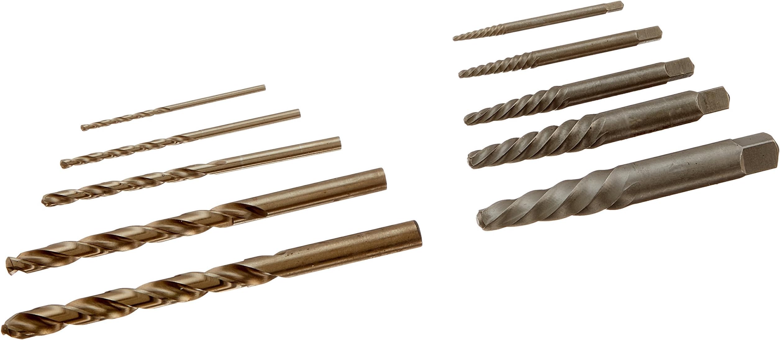 Tools Irwin Industrial Tools 11117 Pouched Spiral Flute Screw Extractors with Cobalt Alloy Steel Drill Bits Set, 10-Piece