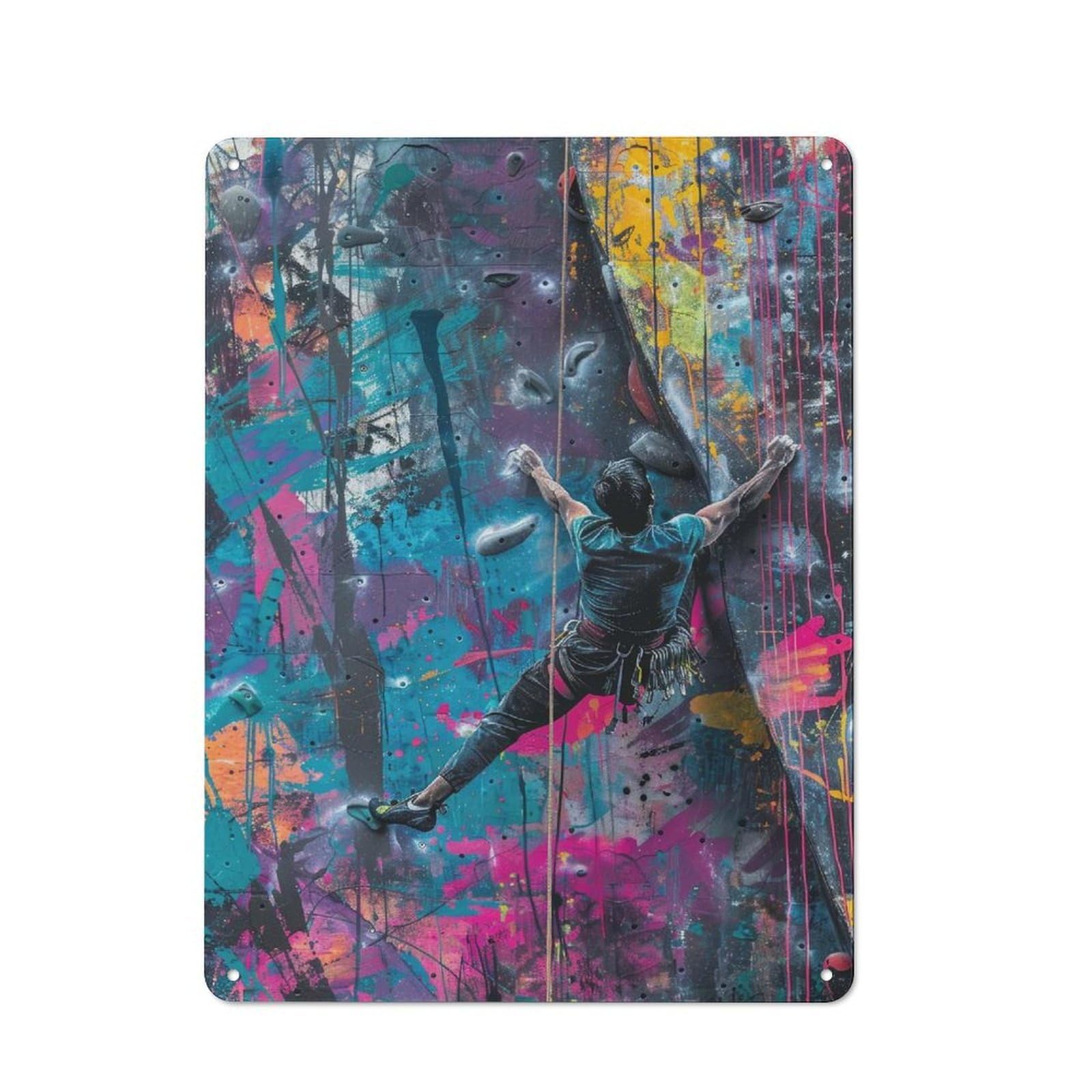 Junmoney Graffiti Climber Retro Metal Plaque 40X30cm Featuring Bistro Wall Plaque For Bakery, Diner, Cafe Or Family Room