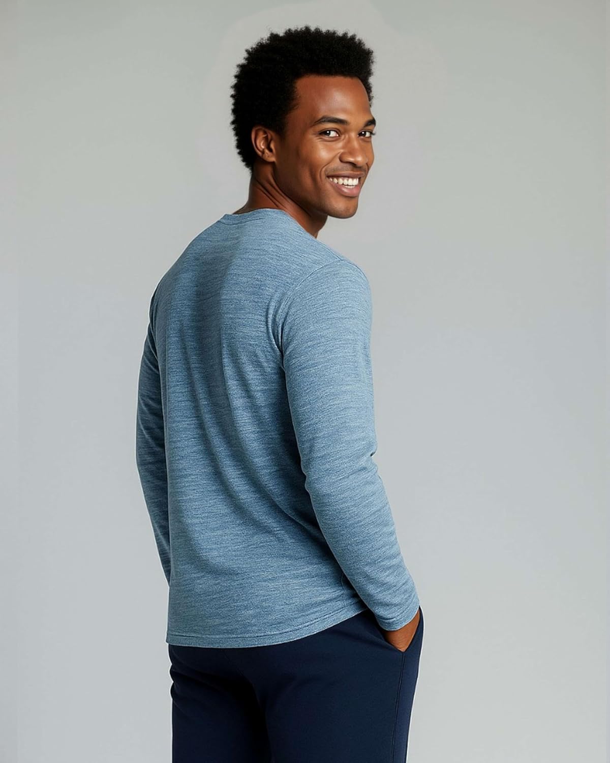 Real Essentials 4 Pack: Men's Dry-Fit Active Athletic Long Sleeve Pocket Crew T-Shirt Outdoors UPF 50 (S-5XLT)