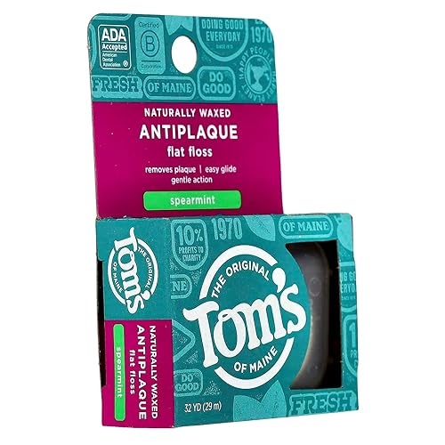 Miniatura 6 de Tom's of Maine Hilo plano natural encerado antiplaca, menta verde, 32 yardas, paquete de 2