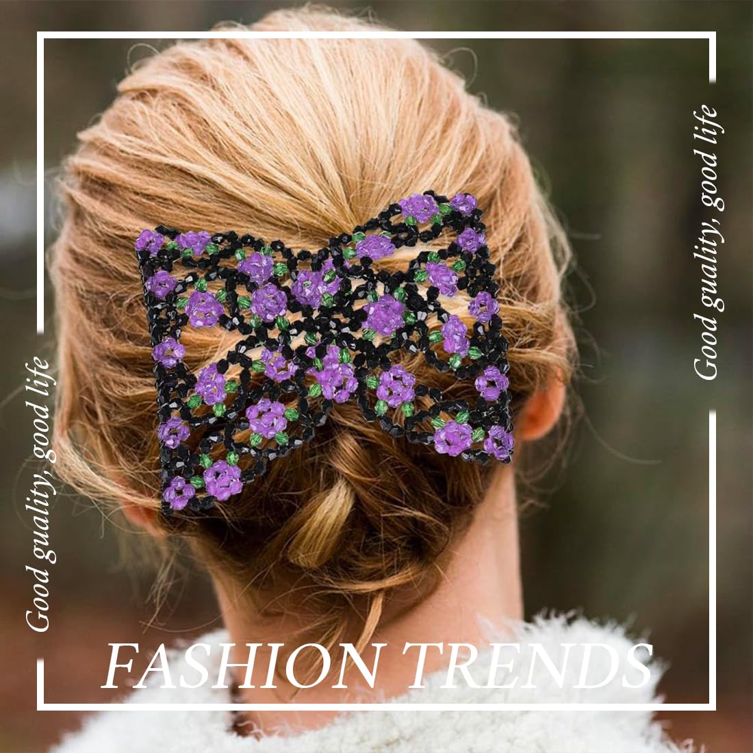 2 Pcs Pettinini Fermacapelli a Fiore, Fermagli a Pettine per capelli magico, Elastico, Stretchy, Doppie Clip, Hair Comb Accessorio per Donne Ragazze