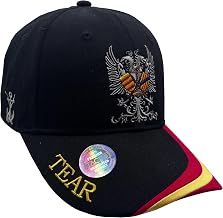 Marines Embroidered Black Cap, Eagle Shield, Tricolor Visor, Brave by Land and Sea