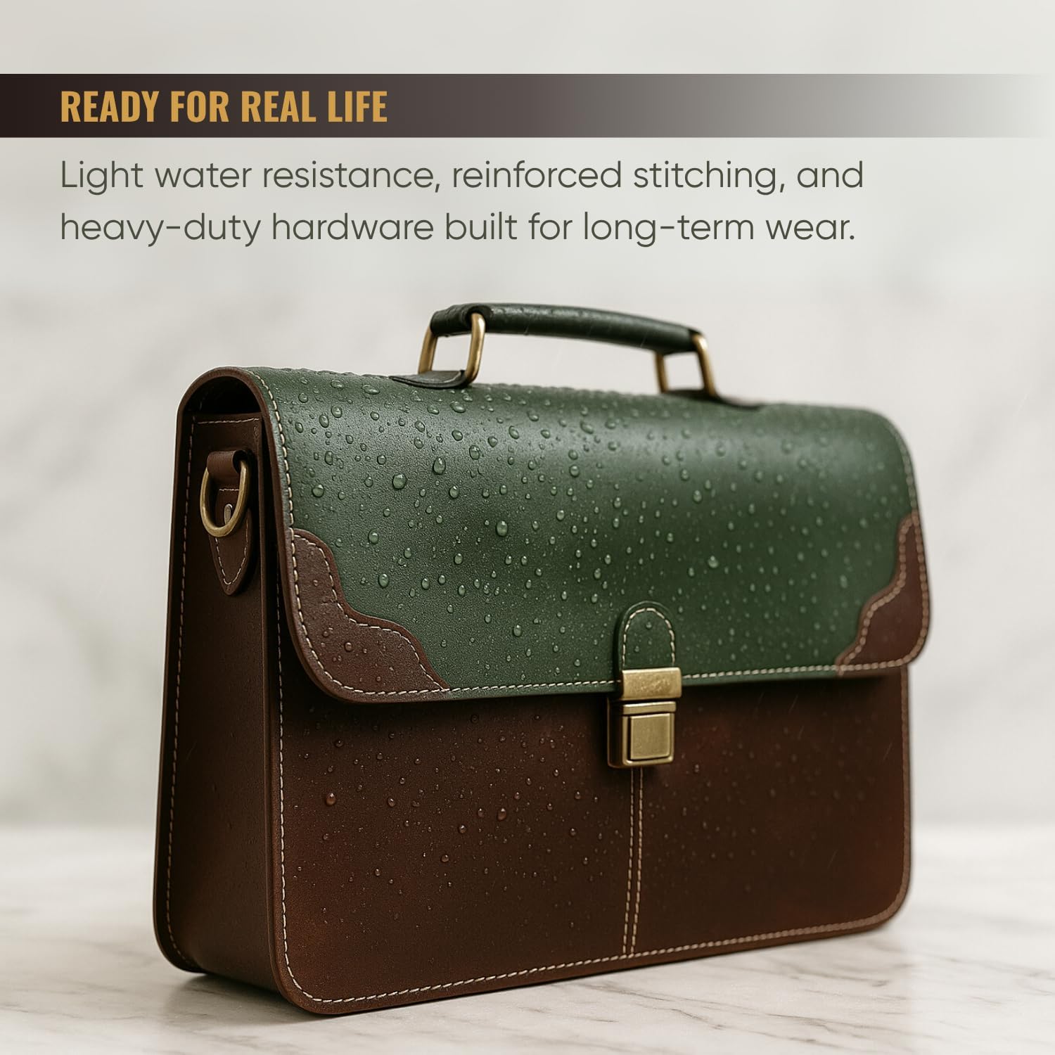 The Tannery Handmade Full Grain Leather Briefcase Laptop Satchel Office Crossbody Bag for Unisex Unique Vintage Design