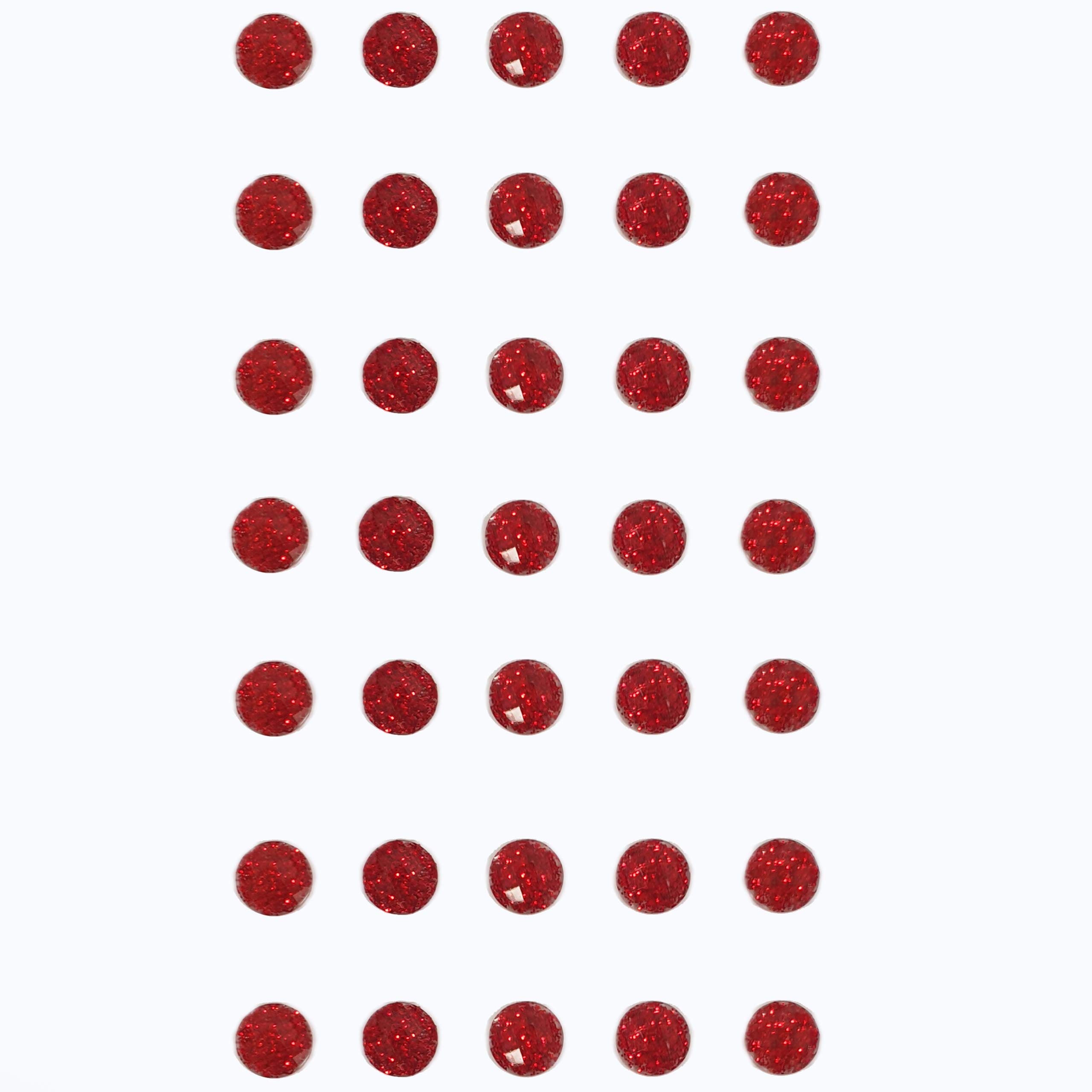 Pebble Eleven Red 4Mm Round Glitter Gem Stickers – 3D Self Adhesive Flat Back Rhinestone Diamante Stickers, 112 Pieces (Red)