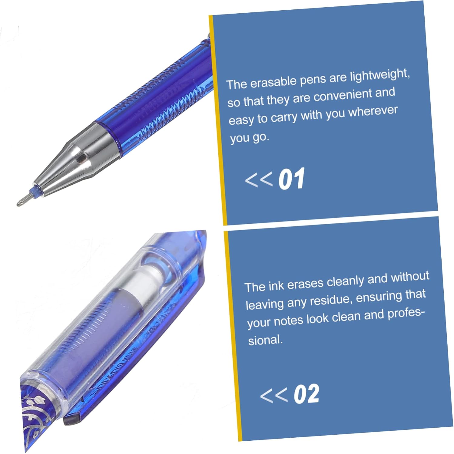 12pcs Blue Erasable Pens Fine Point Ballpoint Set for Writing
