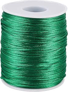 10 Rolls Polyester Trim Cord - 1.5mm Satin Rattail Beading Thread With Gold Metallic For Jewelry Making
