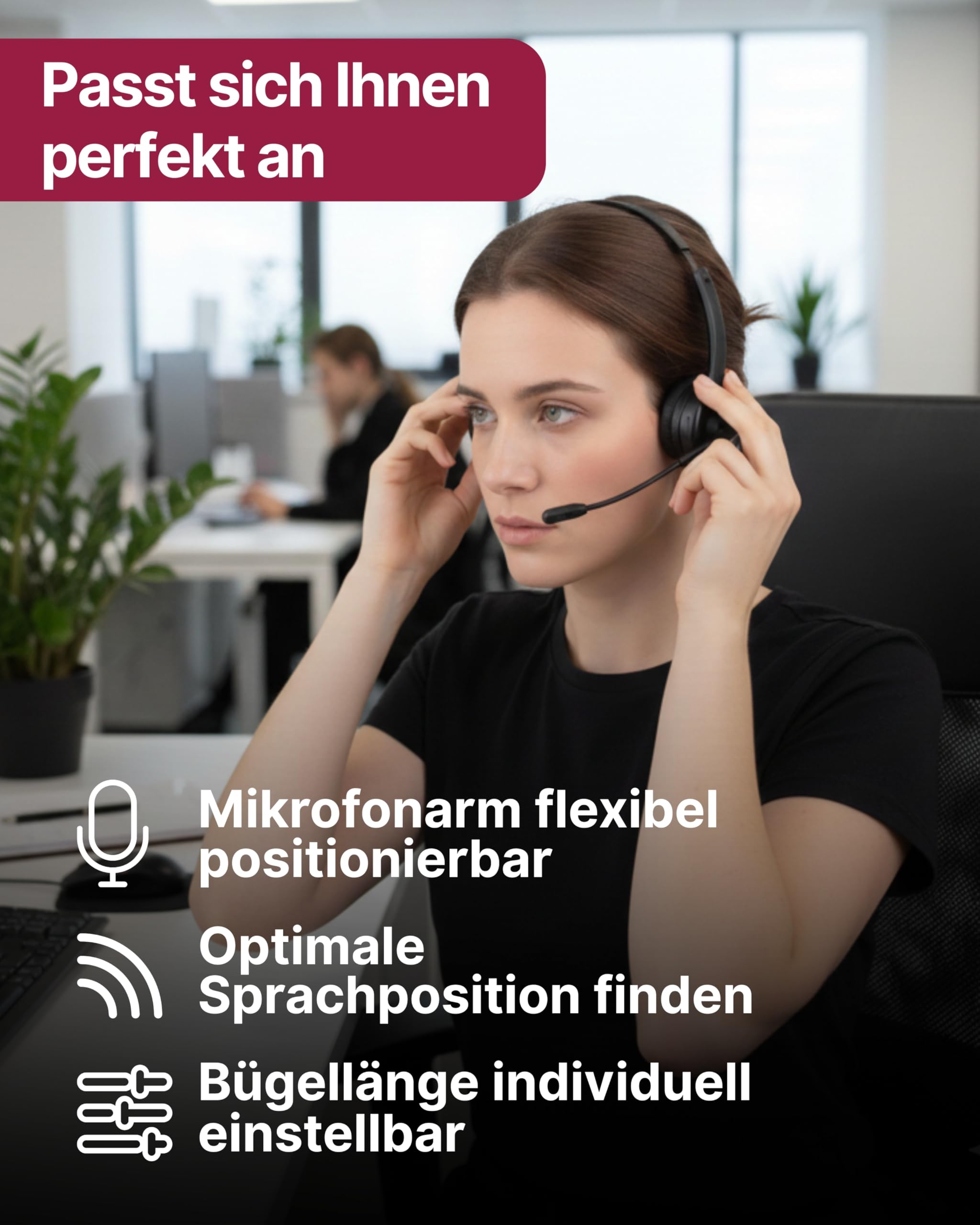 SCHWAIGER One-Ear Mono Headset I Bluetooth Kopfhörer mit Mikrofon & Ladestation I kabelloses Headset mit 17 h Akkulaufzeit I ergonomisch & gepolstert I für PC & Büro I mit verstellbarem Mikrofonarm