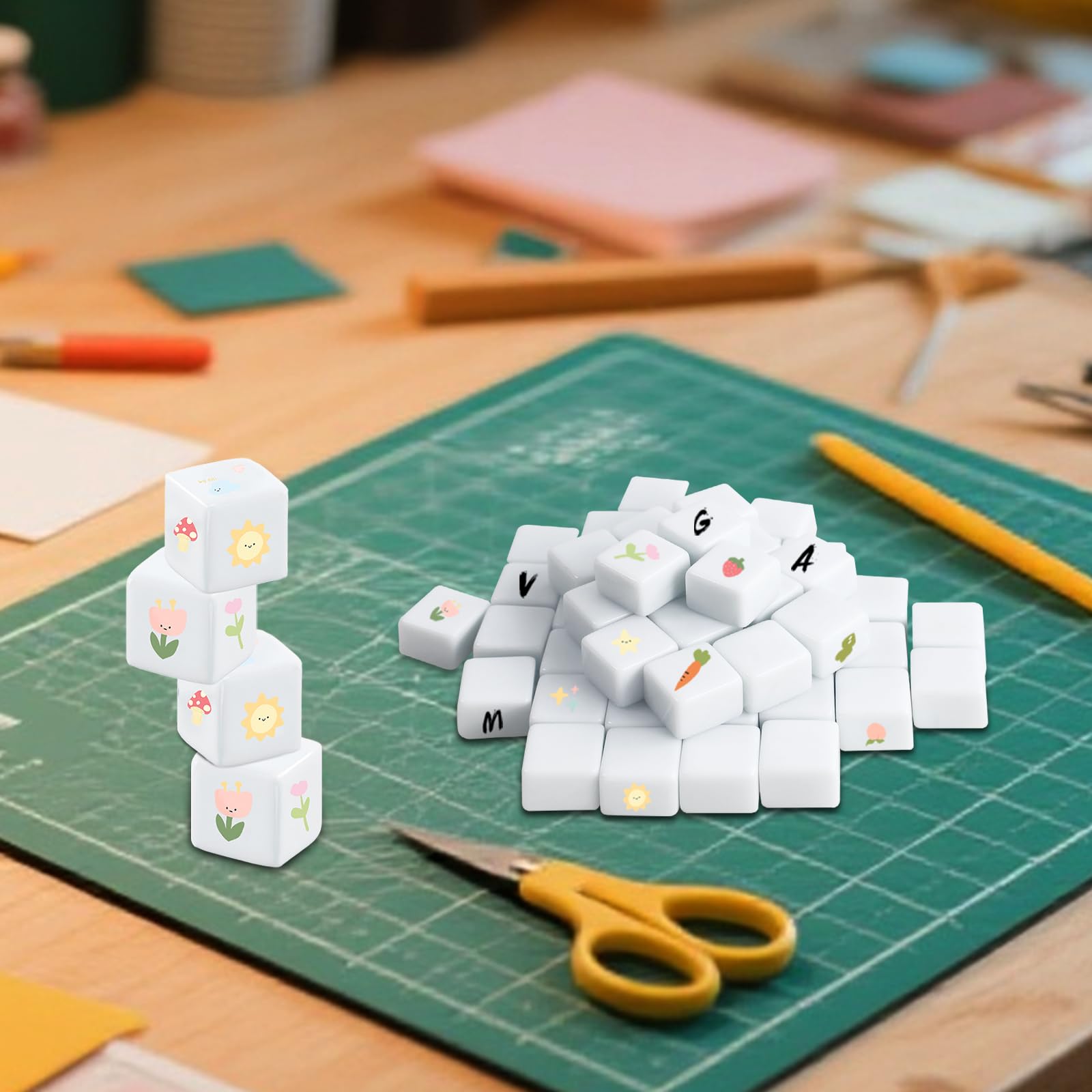 Cubes de dés vierges DIY - ATYHAO - Accessoire tout usage pour jeux de société et enseignement