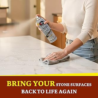 Granite Polish Spray and Surface,18oz.Can Polish Tile, Marble, Kitchen Countertop, and Natural Stone Surfaces, Streak-Free Shine Pack of 6